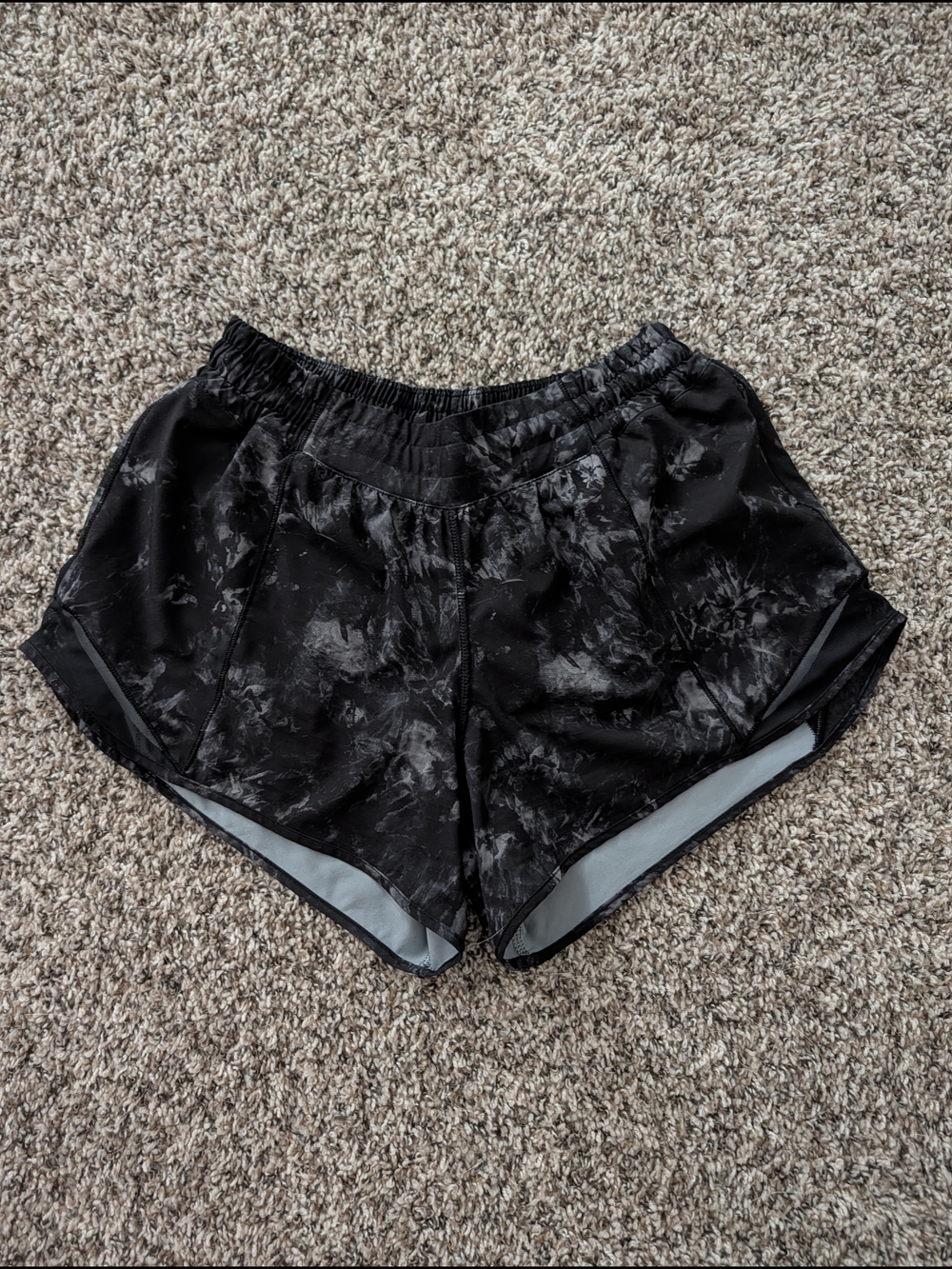 lululemon athletica Black Tie-Dye Running Shorts
